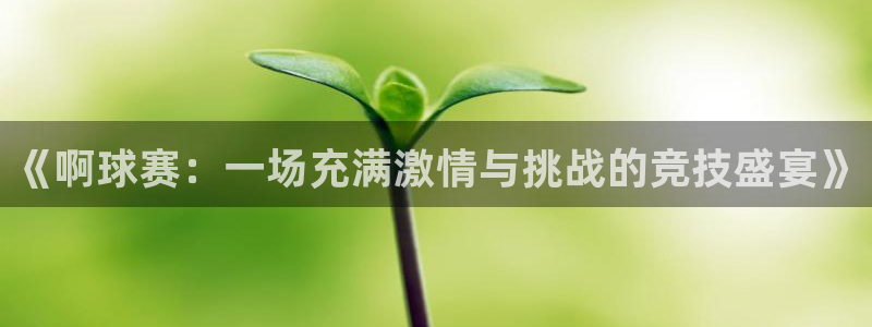 易游体育下载app官网：《啊球赛：一